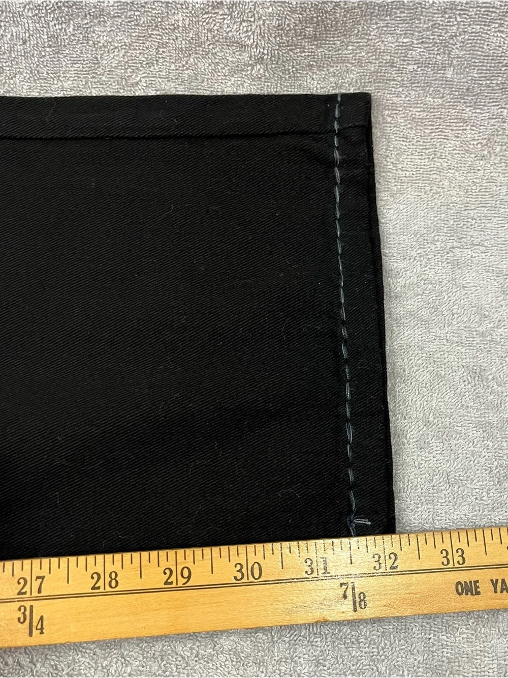 TRUE RELIGION RICKY SUPER T FLAP BLACK JEANS RELAXED STRAIGHT THICK STITCH 36x32